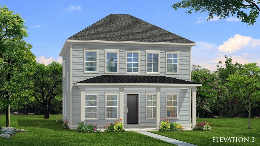 Front exterior of a new home in Miller Farm, Pineville, NC, highlighting curb appeal (Image 2). Front exterior of a new home in Miller Farm, Pineville, NC, highlighting curb appeal (Image 2).