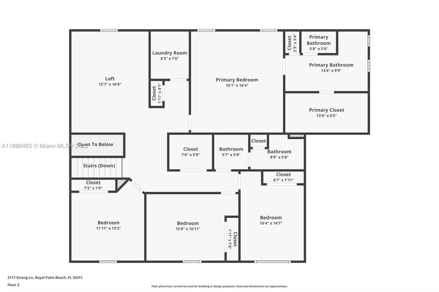 2D floor plan layout of this home in , Royal Palm Beach, FL (Image 3).