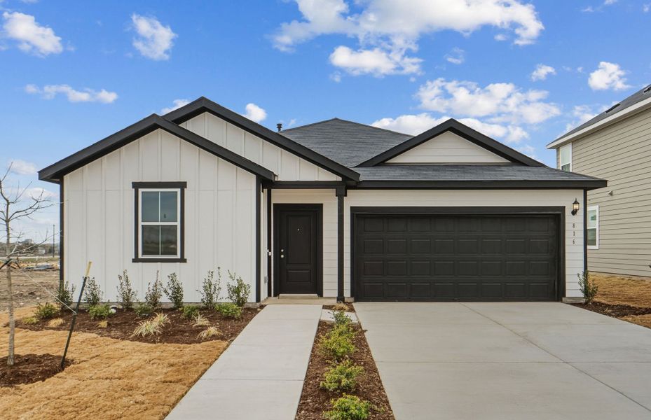Front exterior of a new home in Alto, San Marcos, TX, highlighting curb appeal (Image 16).