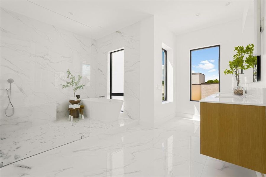 Furnished interior view inside a new home in , Dallas (Image 28).