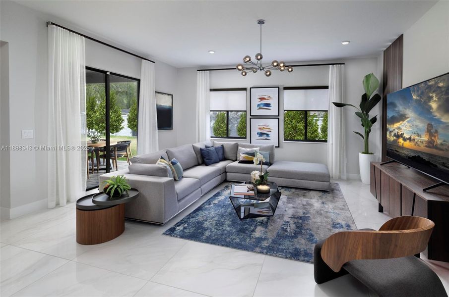 Furnished interior view inside a new home in , Miami (Image 21).