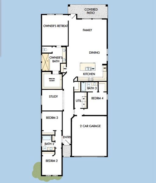 2D floor plan layout for the The Verano by David Weekley Homes in Artesa at Soleo, San Tan Valley, AZ (Image 3).