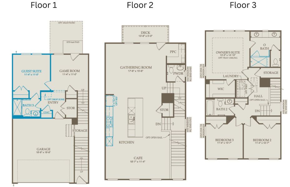 2D floor plan layout of this home in Prestwick, Apex, NC (Image 6).