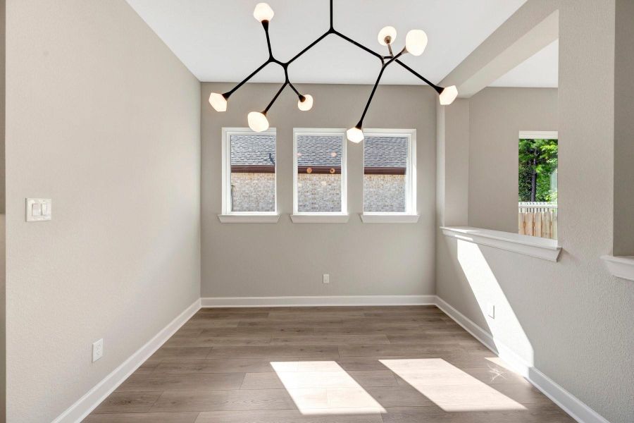 This oversized dining area will accommodate even an oversized Dining table.