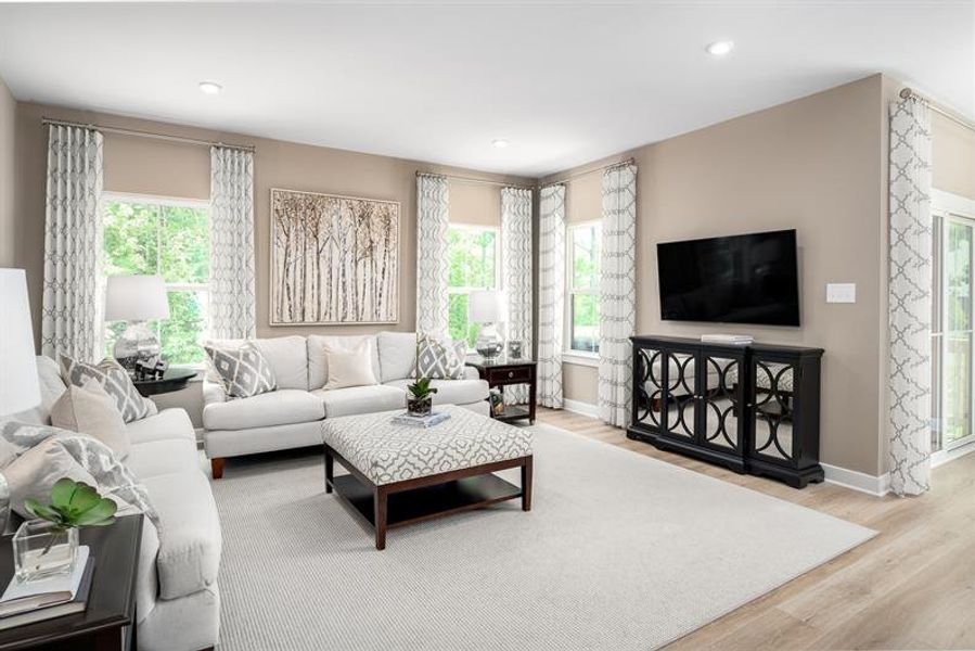 Furnished interior view inside a new home in Lakes at Riverbend Single Family Homes, Navassa (Image 8).