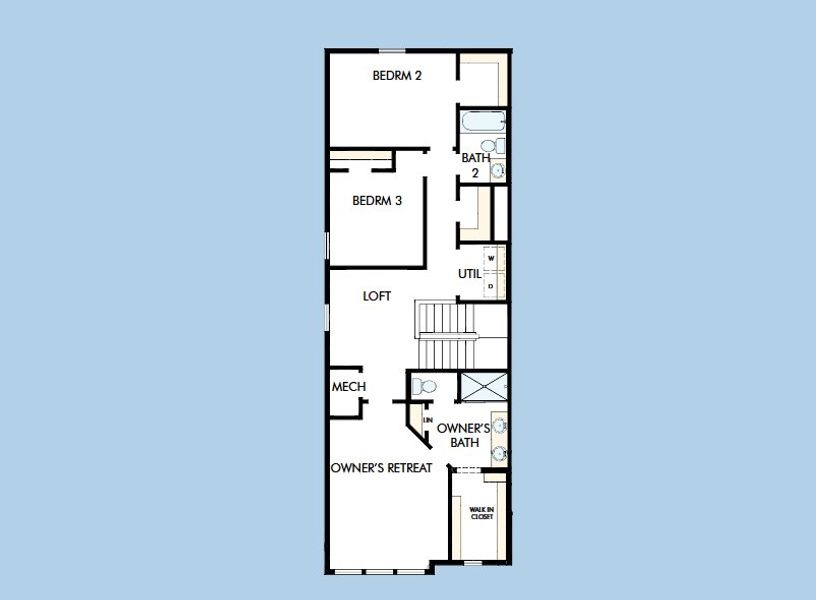 2D floor plan layout for the The Peppermill by David Weekley Homes in Preserve at The Cays – The Harbor Series, Daytona Beach, FL (Image 4).