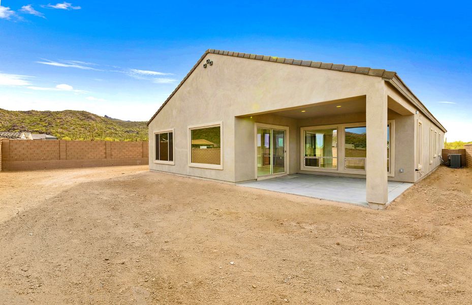 Exterior details and patio area of a home in Saguaro Reserve - Majesty, Marana (Image 4).