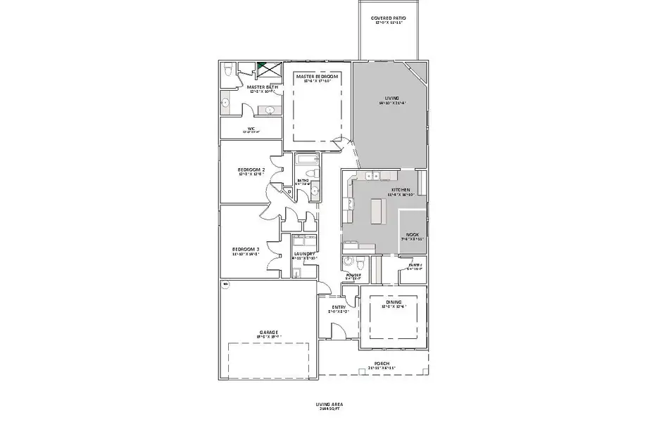 2D floor plan layout for the Addington by Enchanted Homes in Ballentine Ridge, Lyman, SC (Image 3).