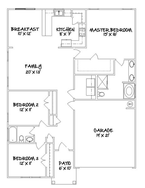 2D floor plan layout of this home in , Edgefield, SC (Image 2).