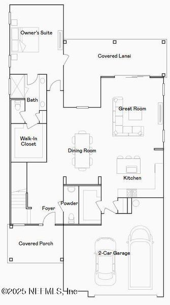 2D floor plan layout of this home in Russell Retreat, Green Cove Springs, FL (Image 3).