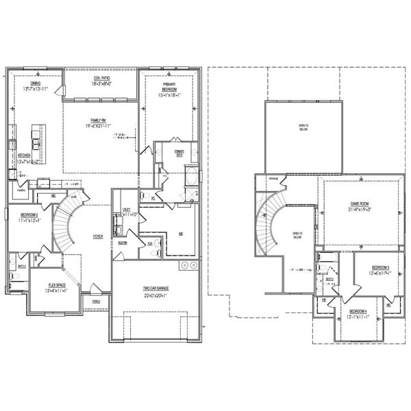 2D floor plan layout for the The Milan by Lillian Custom Homes in Polo Ridge, Forney, TX (Image 6).