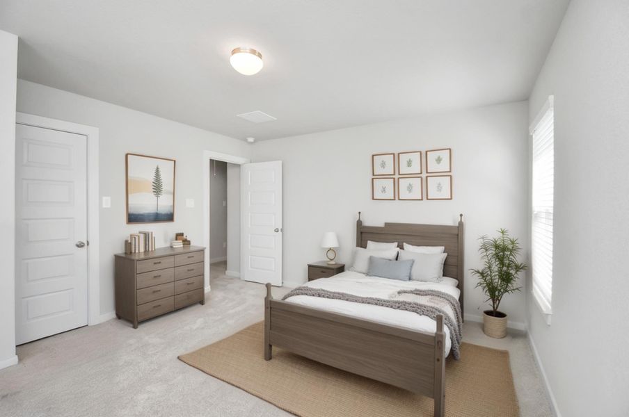 Virtually Staged - Secondary Bedroom. Sample photo of completed home with similar floor plan. Actual colors and selections may vary.