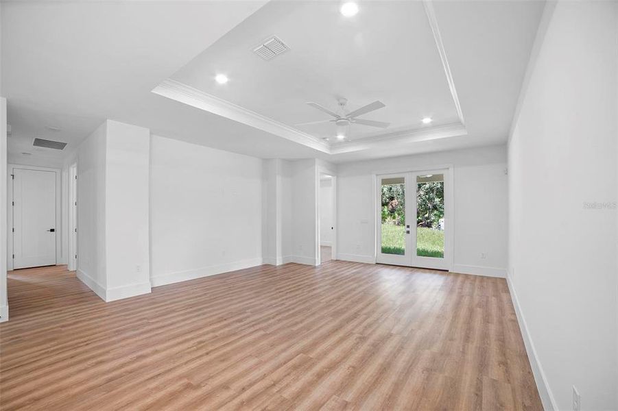 Living Room with french doors to lanai