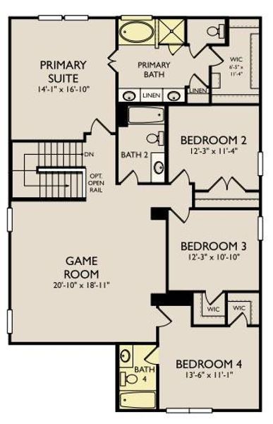 2D floor plan layout of this home in Berry Creek Highlands, Georgetown, TX (Image 6). 2D floor plan layout of this home in Berry Creek Highlands, Georgetown, TX (Image 6).