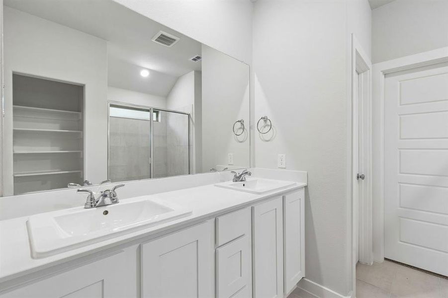 Primary Bathroom in the Oscar home plan by Trophy Signature Homes – REPRESENTATIVE PHOTO