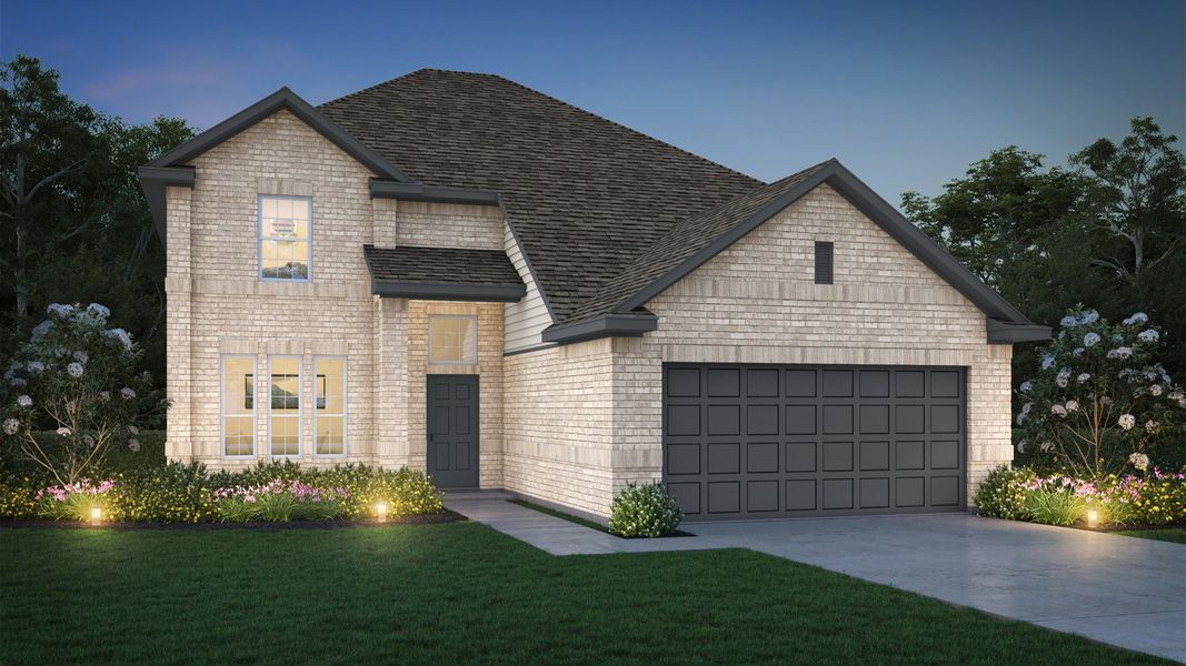 Representative exterior photo of a completed home built from the The Summit by Legend Homes in Bluestem, Brookshire, TX (Image 2). Representative exterior photo of a completed home built from the The Summit by Legend Homes in Bluestem, Brookshire, TX (Image 2).