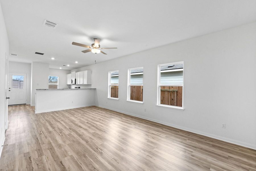 The openness of the main floor is a major highlight of the Marek plan The openness of the main floor is a major highlight of the Marek plan