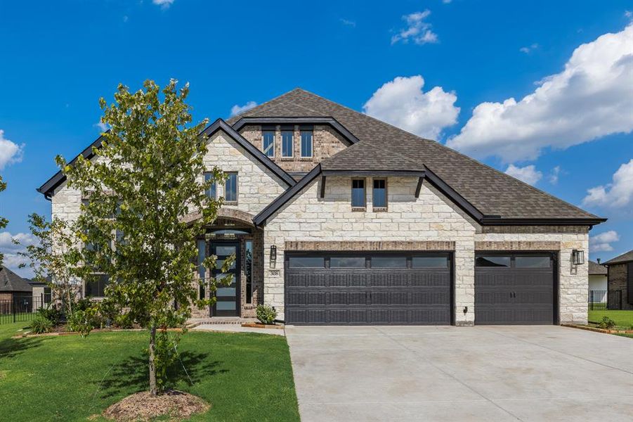 Front exterior of a new home in Heath Golf and Yacht, Heath, TX, highlighting curb appeal (Image 23).