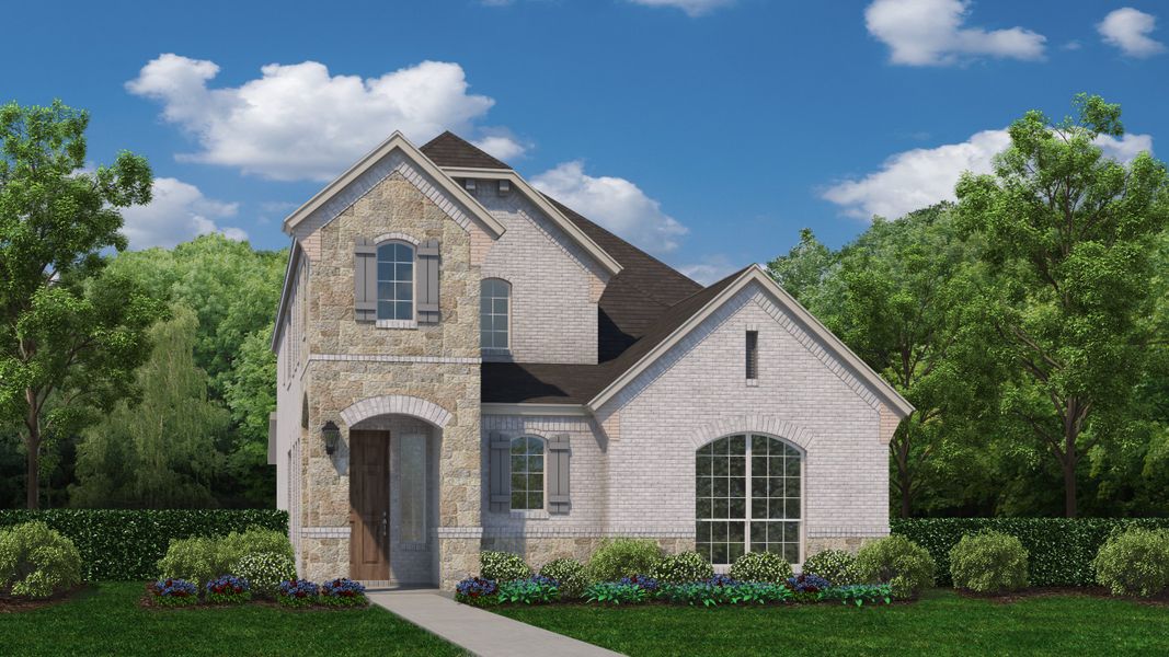 Plan 1403 Elevation A with Stone