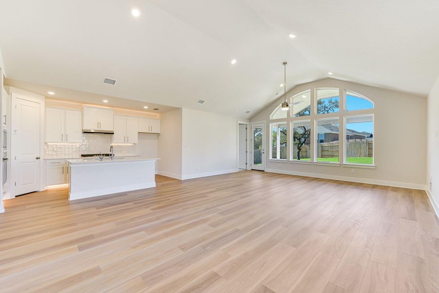 Dining Area, Family Room, and Kitchen