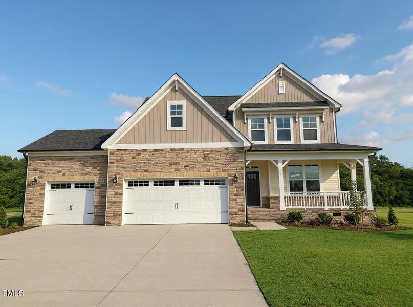 Front exterior of a new home in Tobacco Road, Angier, NC, highlighting curb appeal (Image 92). Front exterior of a new home in Tobacco Road, Angier, NC, highlighting curb appeal (Image 92).