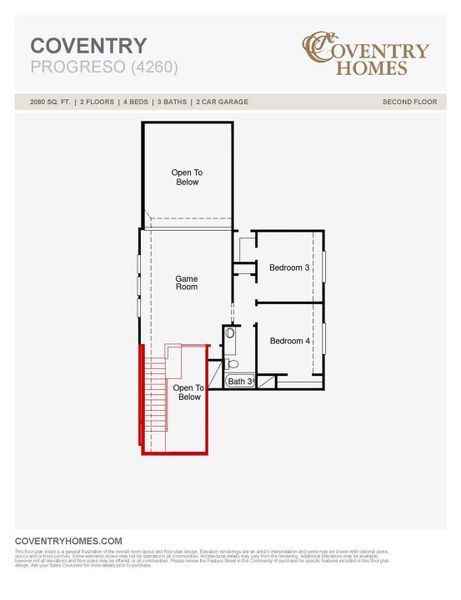 2D floor plan layout of this home in Escondido, Magnolia, TX (Image 3).