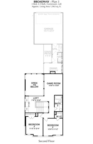 2D floor plan layout for the Broadway by Landon Homes in Fields - East Village, Frisco, TX (Image 6). 2D floor plan layout for the Broadway by Landon Homes in Fields - East Village, Frisco, TX (Image 6).