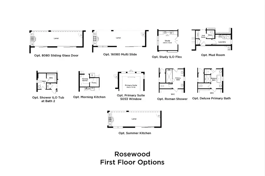 2D floor plan layout for the Rosewood by DRB Homes in Preserve at Old Mill, Wesley Chapel, FL (Image 4).