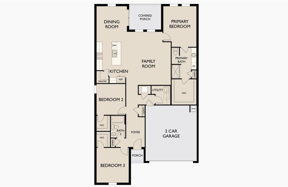 2D floor plan layout of this home in Cattleman's Crossing, Fort Worth, TX (Image 2).