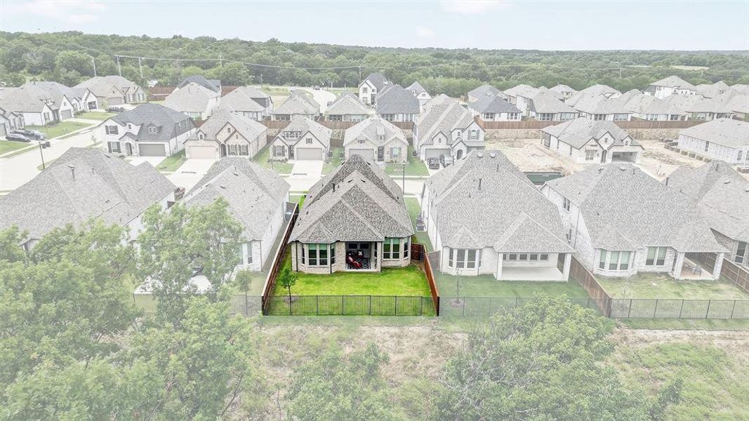 Aerial perspective of suburban area Aerial perspective of suburban area