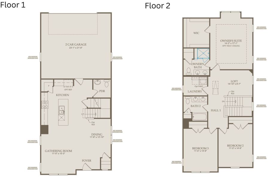 2D floor plan layout of this home in The Preserve at Marks Creek, Knightdale, NC (Image 3). 2D floor plan layout of this home in The Preserve at Marks Creek, Knightdale, NC (Image 3).