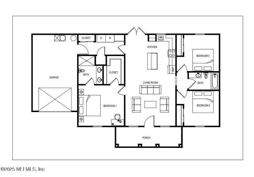 2D floor plan layout of this home in , Callahan, FL (Image 2).