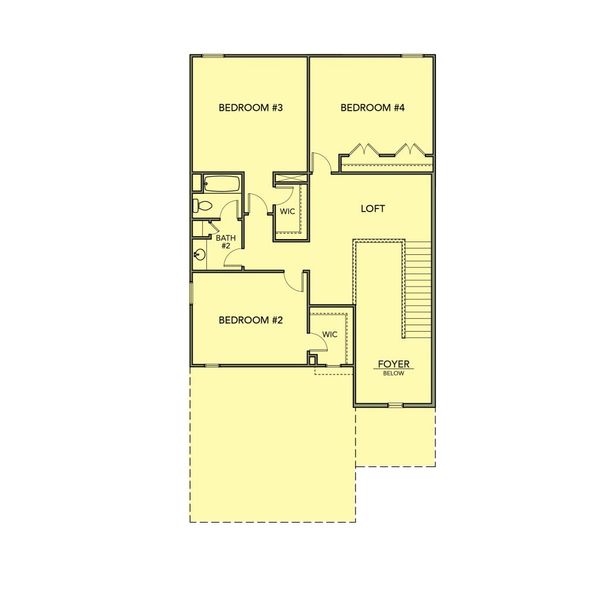 2D floor plan layout for the Bradley by Kerley Family Homes in The View at Groover’s Lake, Lithia Springs, GA (Image 4).