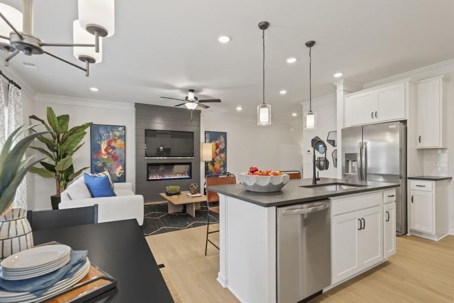 Furnished interior view inside a new home in Summit at Gateway, Jasper (Image 13). Furnished interior view inside a new home in Summit at Gateway, Jasper (Image 13).