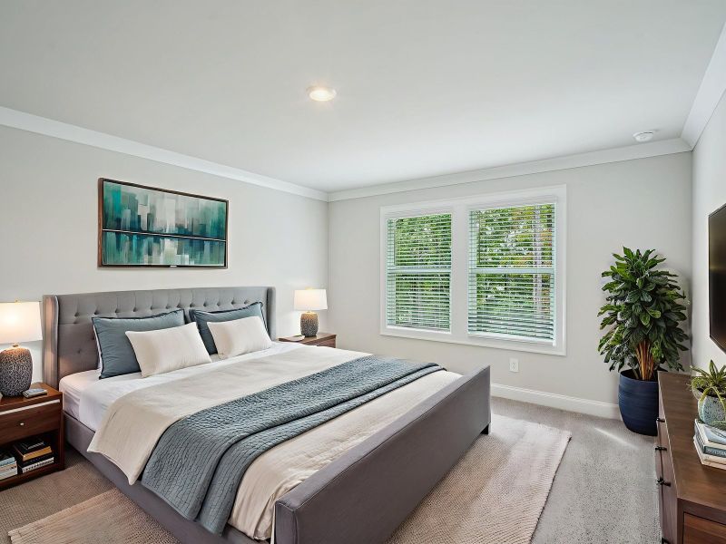 The Dakota Basement floorplan with the Calm Latte interior package.