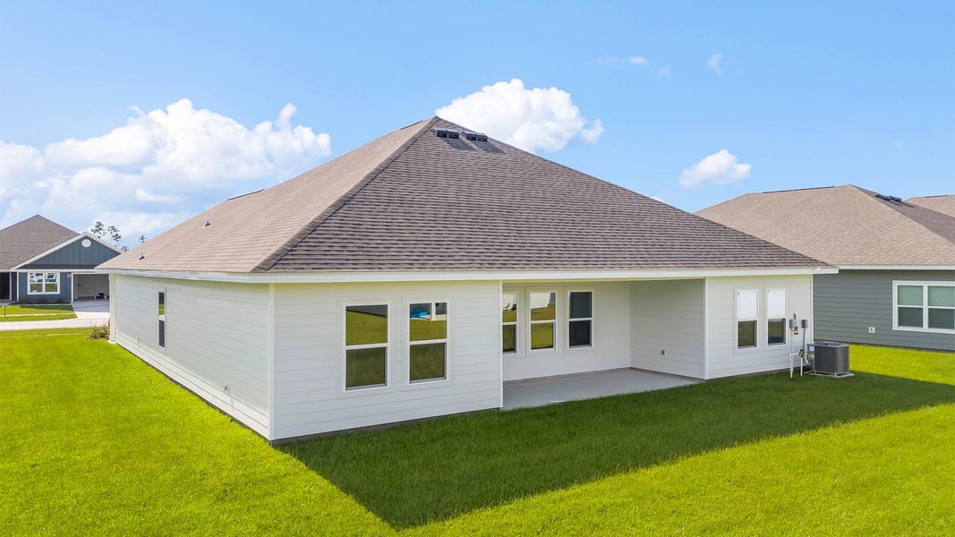 Front exterior of a new home in Liberty, Panama City, FL, highlighting curb appeal (Image 19).