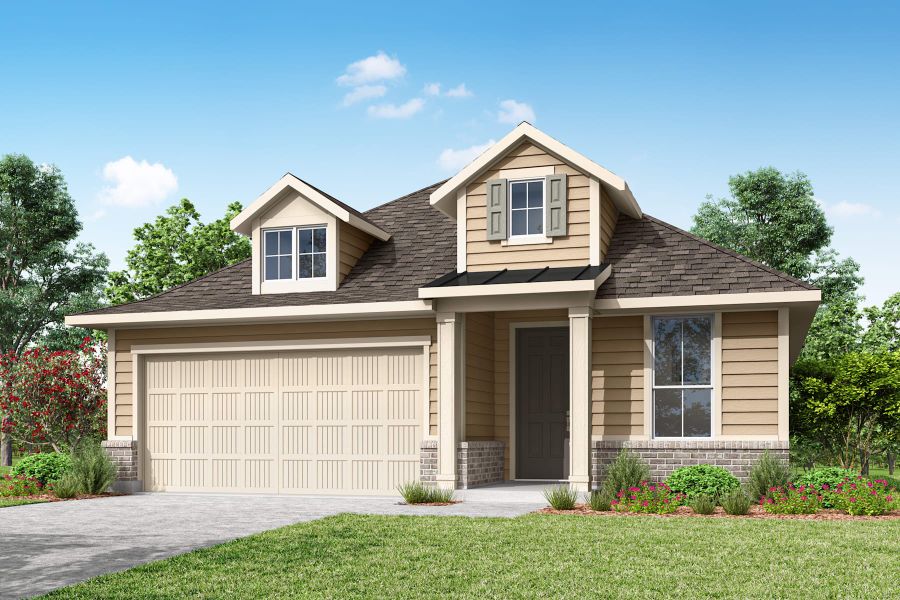 Representative exterior photo of a completed home built from the Aspen by Tri Pointe Homes in Landmark, Denton, TX (Image 1). Representative exterior photo of a completed home built from the Aspen by Tri Pointe Homes in Landmark, Denton, TX (Image 1).