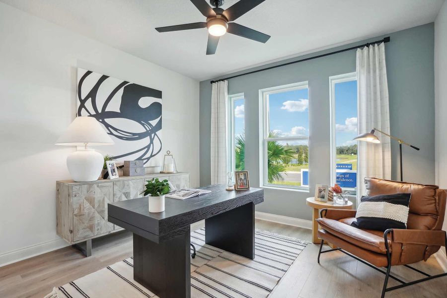 Representative furnished interior of a home built from the The Edie by David Weekley Homes in Oakfield at Mount Dora Village Series, Mount Dora (Image 3).