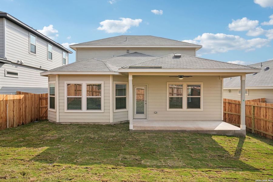 Exterior details and patio area of a home in Lark Canyon, New Braunfels (Image 25).
