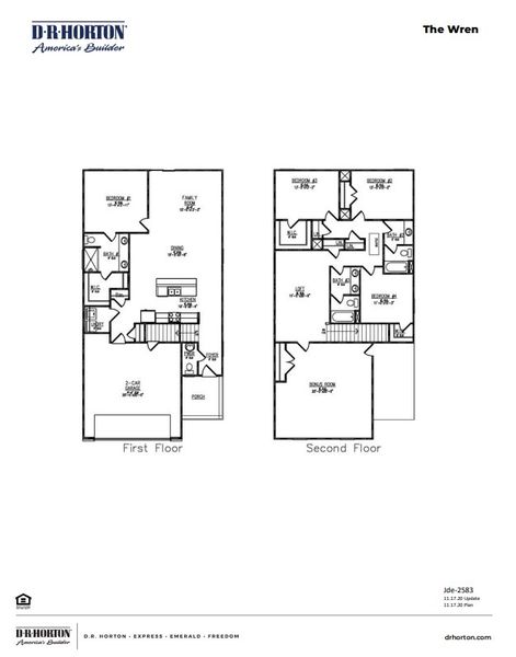 2D floor plan layout of this home in Auberon Woods, Conway, SC (Image 3).