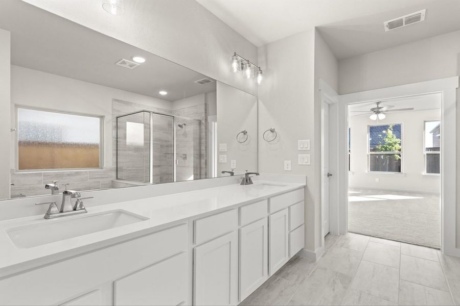 Representative furnished interior of a home built from the Sequoia II Harrington Trails Cornerstone I Series by Brohn Homes in Harrington Trails, New Caney (Image 10).
