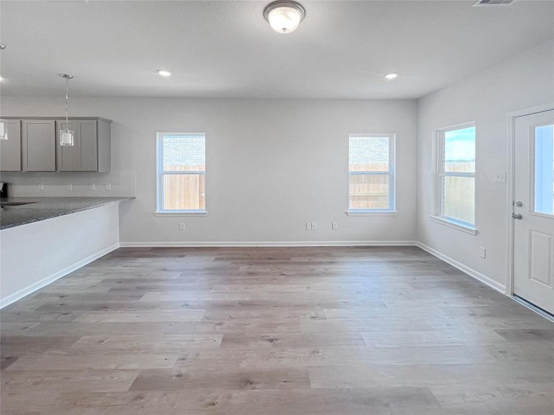 The Caldwell- Family Room. Sample image for illustration; upgrades, options, and colors may vary.