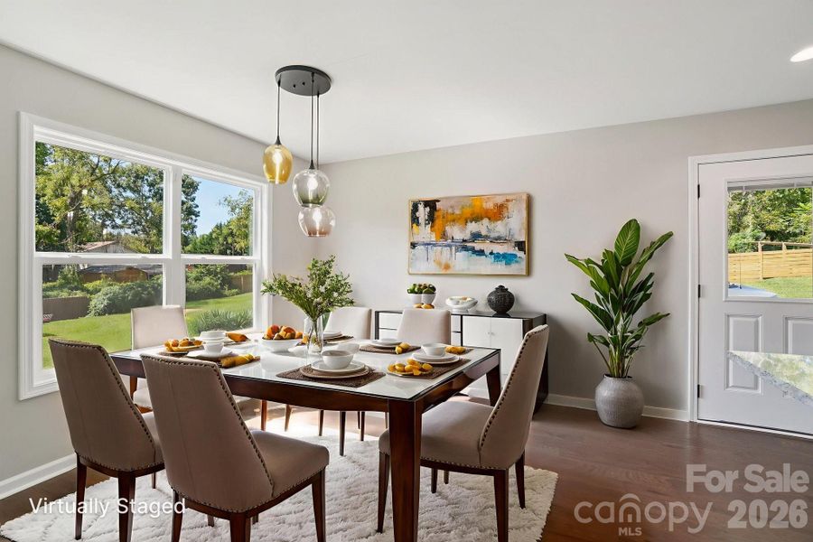 Virtually staged Dining Area