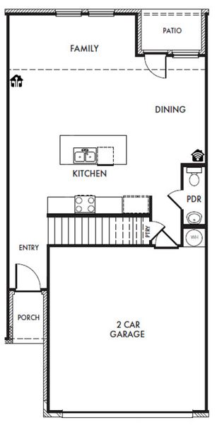 2D floor plan layout for the Amber by Impression Homes in Sereno Oaks, Dallas, TX (Image 2). 2D floor plan layout for the Amber by Impression Homes in Sereno Oaks, Dallas, TX (Image 2).