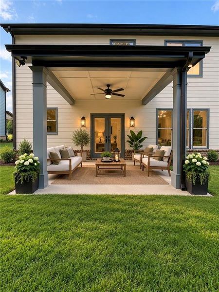 Exterior details and patio area of a home in Adams Estates, Winder (Image 4).