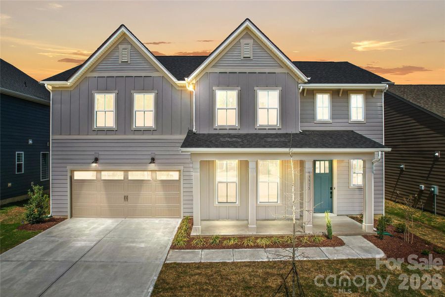 Front exterior of a new home in Parkside Crossing, Charlotte, NC, highlighting curb appeal (Image 25).