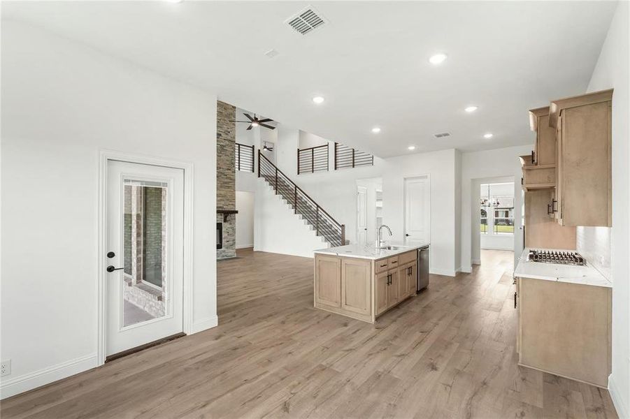 The full Glass Door leads to a nice sized covered patio.