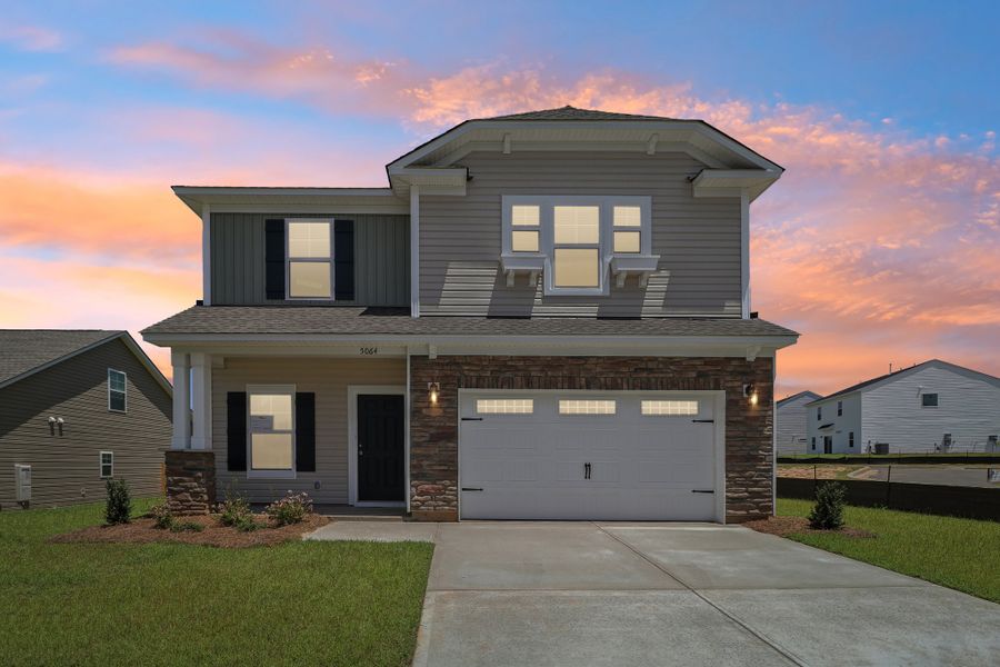 Representative exterior photo of a completed home built from the Harper II by Great Southern Homes in Old Charleston Acres, Pelion, SC (Image 38).
