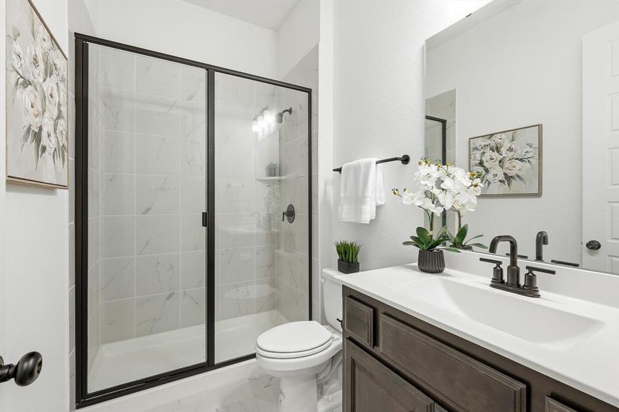 Furnished interior view inside a new home in Pecan Square - Gardens, Northlake (Image 28). Furnished interior view inside a new home in Pecan Square - Gardens, Northlake (Image 28).