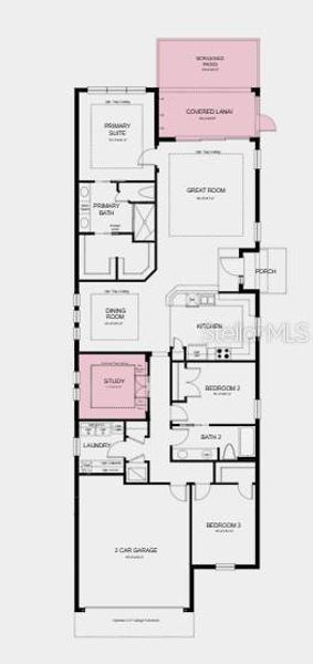 2D floor plan layout of this home in Esplanade at Azario Lakewood Ranch, Bradenton, FL (Image 3).
